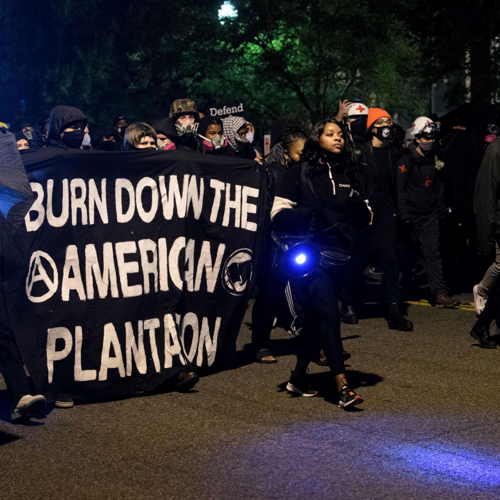 Antifa Yell F Trump F Biden As They March Through Streets Of Washington D C On Election Night