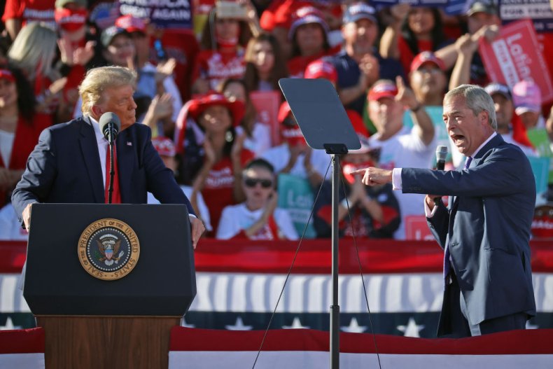 British politician Nigel Farage and Donald Trump