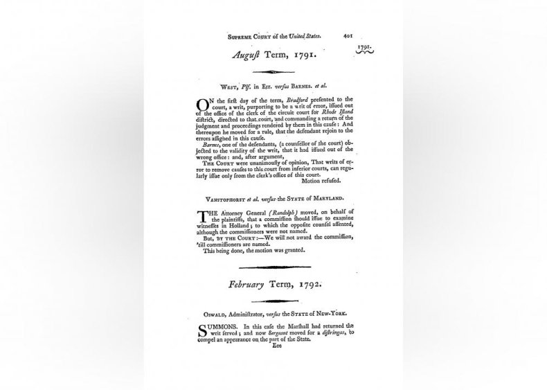 1791: The court hears its first case 1791: The court hears its first case