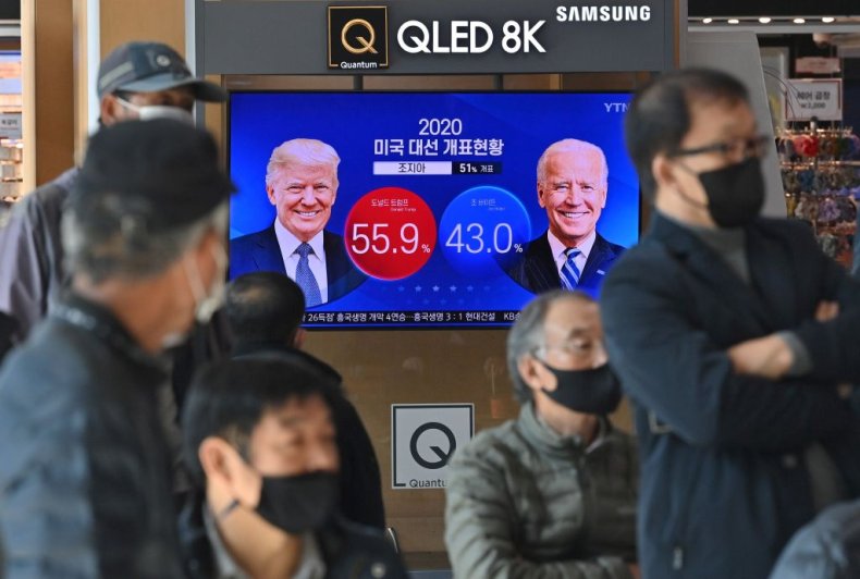 US Election Biden Trump results Seoul, Korea