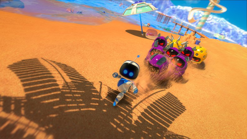 PS5 Astro's Playroom running on beach PS5 Astro's Playroom running on beach