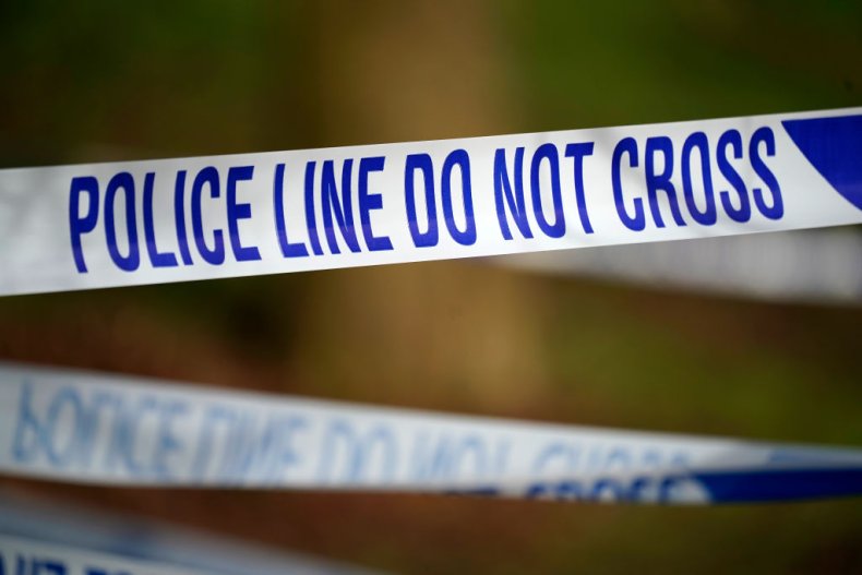 Police tape stock image crime scene UK