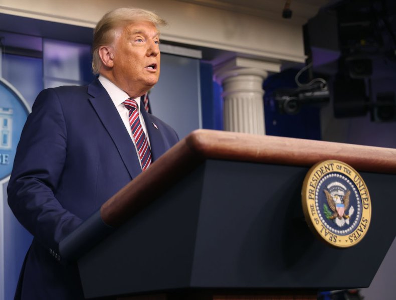 President Donald Trump White House briefing room
