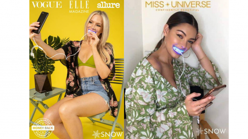 Snow Teeth Whitening Kit Being Used Snow Teeth Whitening Kit Being Used