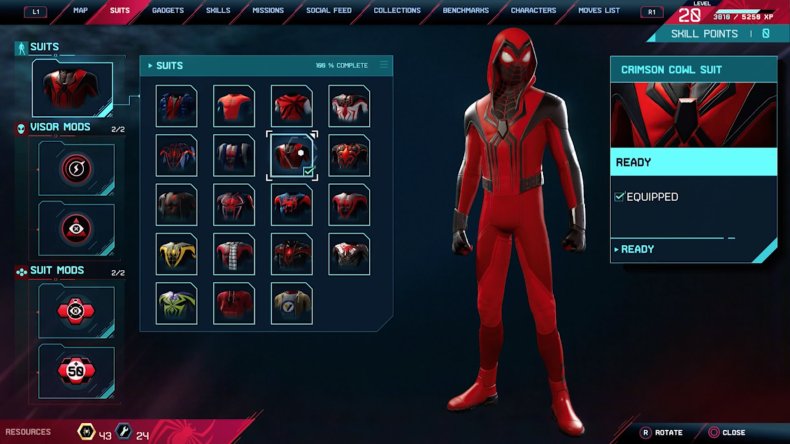 spiderman miles morales crimson cowl suit