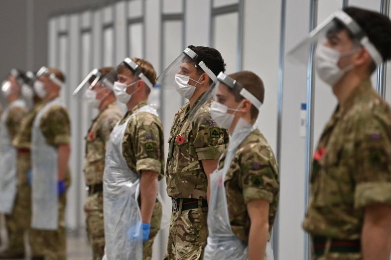 Soldiers observe minute's silence in Liverpool
