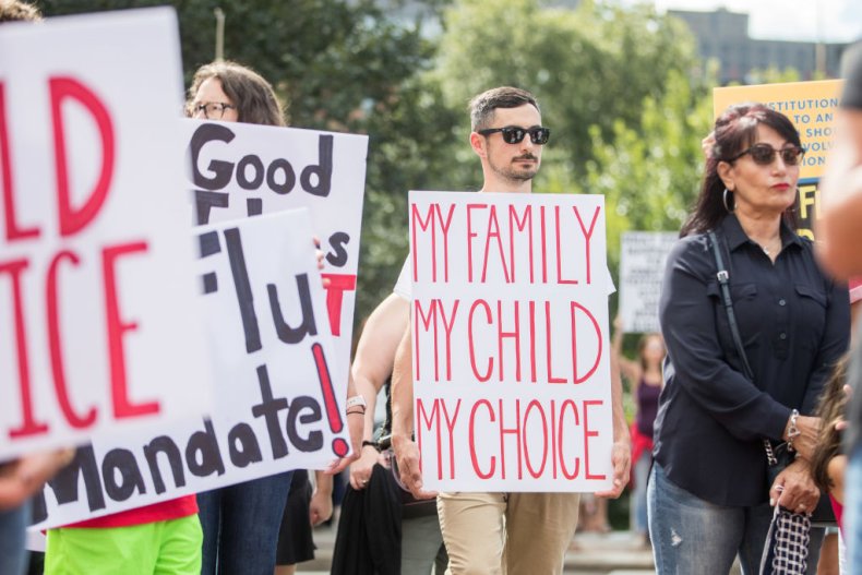 anti-vaxxer protesters boston massachusetts