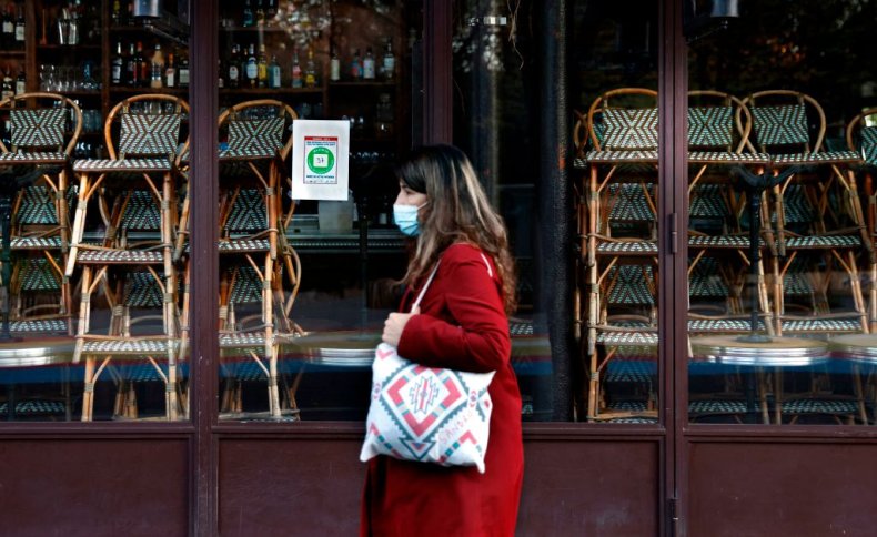 Paris during second COVID lockdown in France