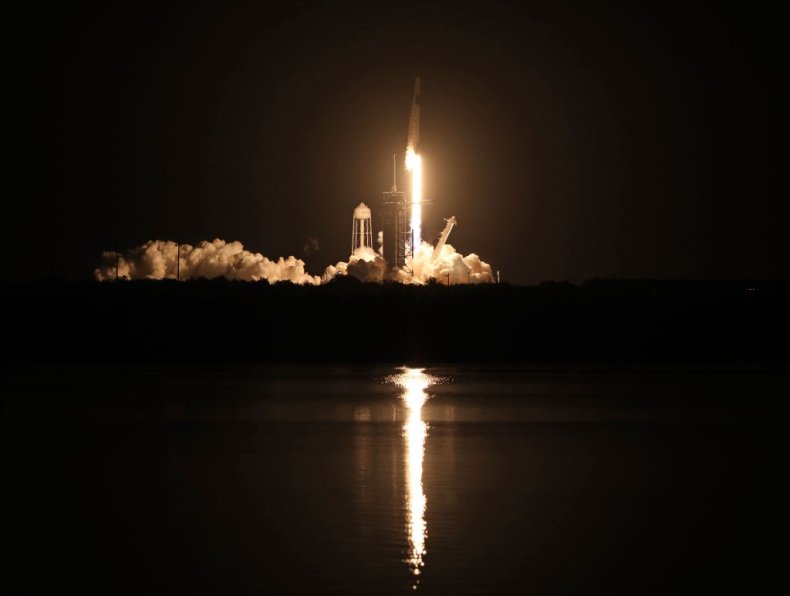 A SpaceX Falcon 9 Rocket Lifts Off