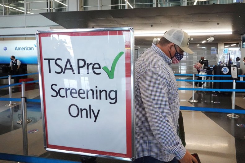 A Passenger Enters a TSA Checkpoint