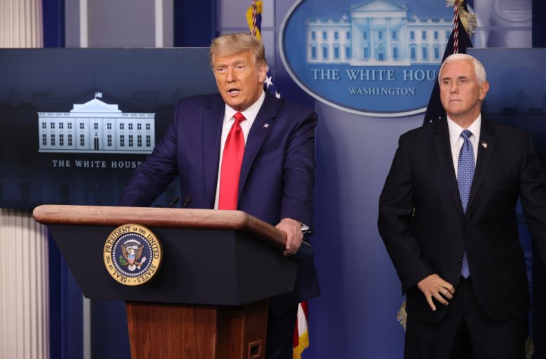 Trump and Pence in the Briefing Room
