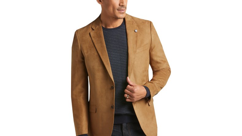 Nautica tan microsuede sport coat Men's Wearhouse