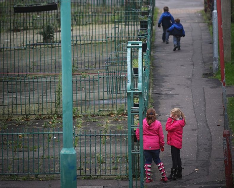 Children play in Rochdale, England