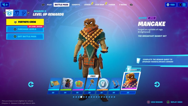 fortnite season 5 mancake