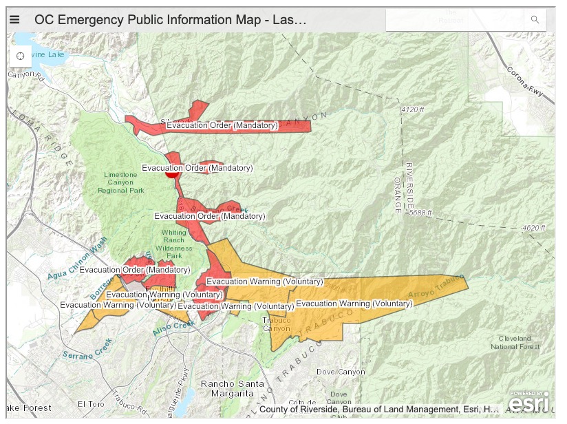 Silverado Fire Map