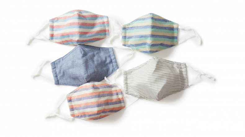 Stripe Poplin 4-Ply Face Mask