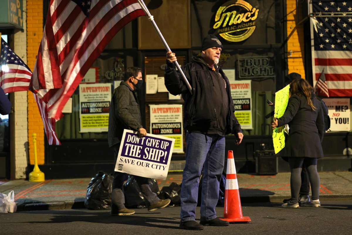 Mac’s Public House anti-lockdown protests NYC Blasio