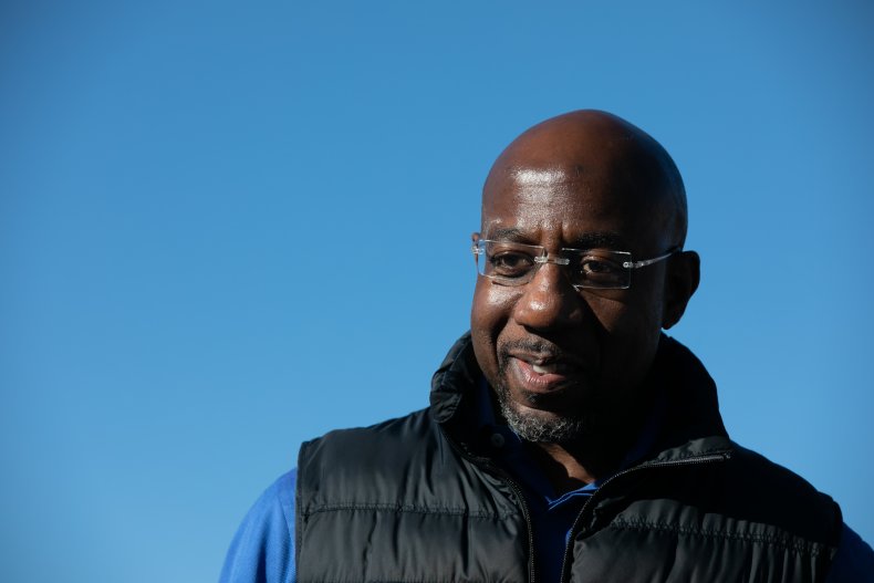 Democrat Raphael Warnock at a campaign rally