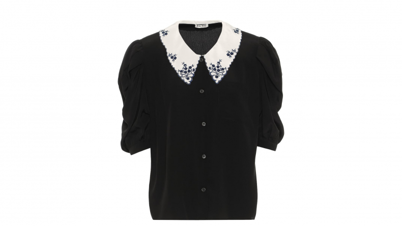 Miu Miu Embroidered Silk Blouse