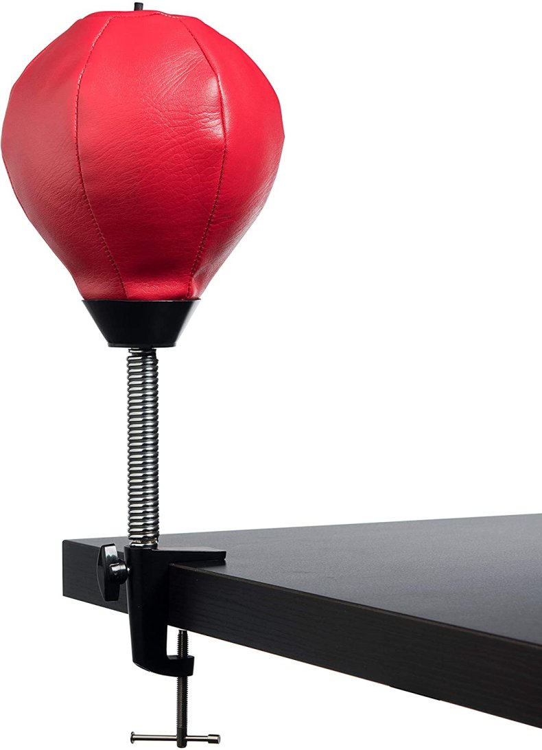 perfect white elephant gift desk punching bag