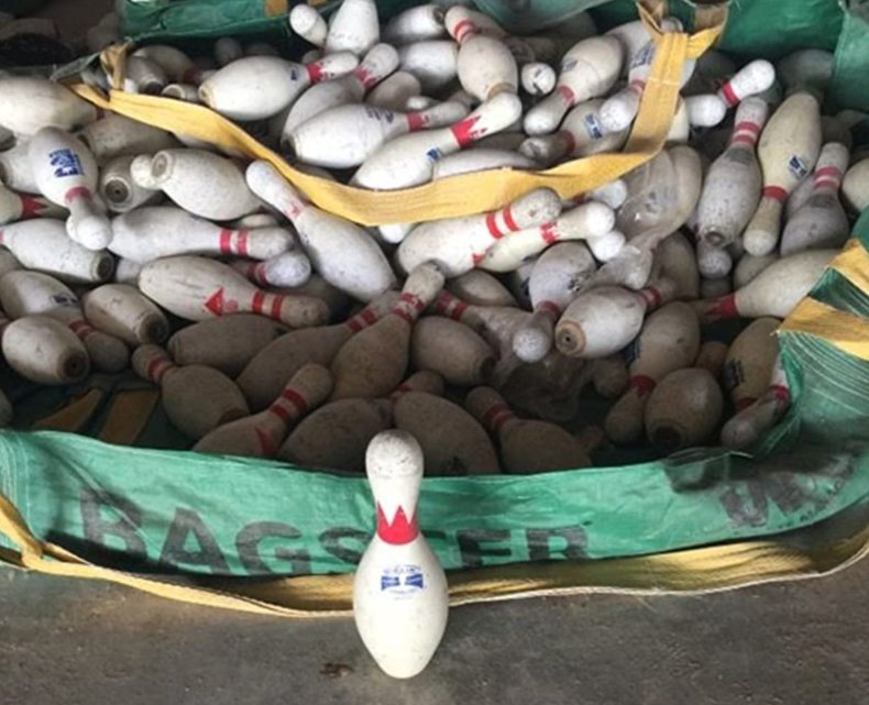 perfect white elephant gift bowling pin