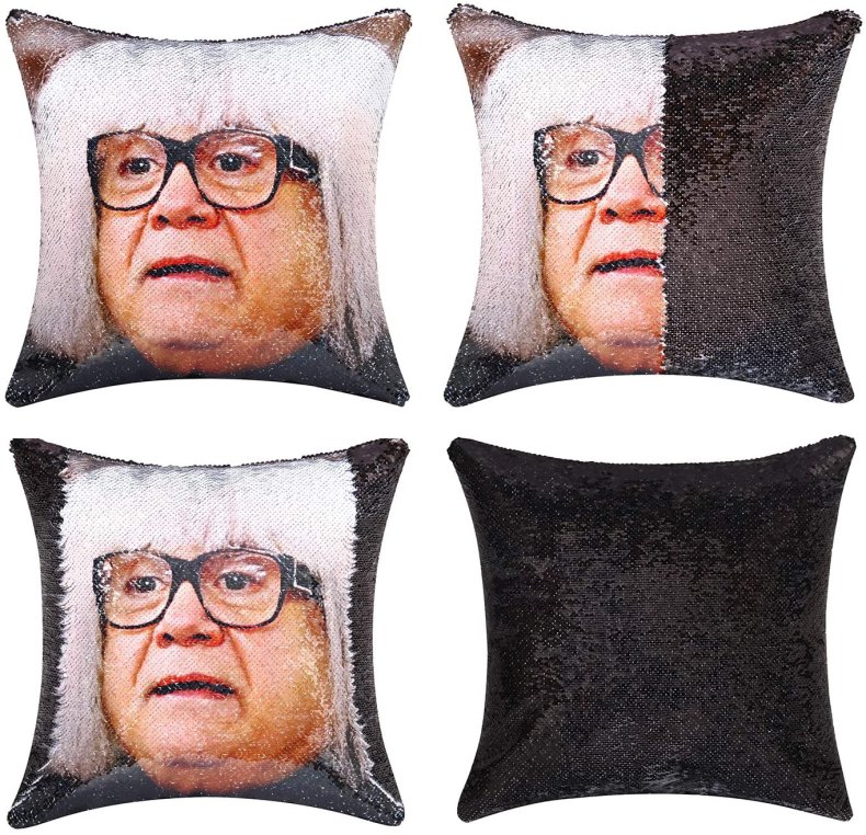 perfect white elephant gift celebrity sequin pillow