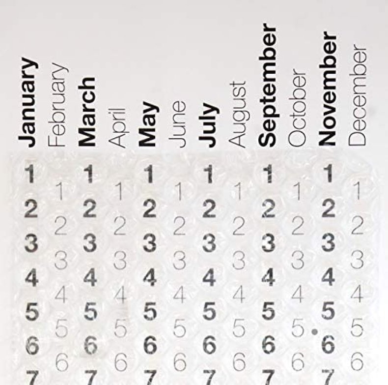 perfect white elephant gift bubble wrap calendar