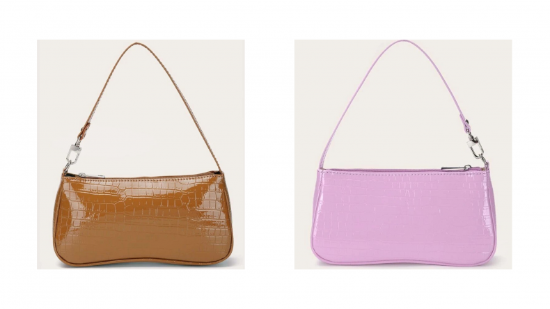 SHEIN X WEJDENE Croc Embossed Baguette Bag