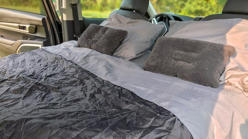 Sleeping in your car, car glamping style Sleeping in your car, car glamping style