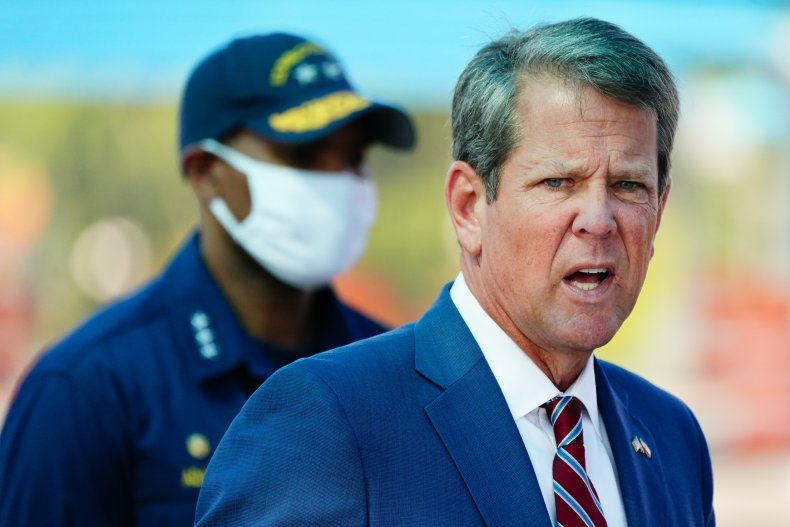 Georgia's Republican Governor Brian Kemp in Atlanta