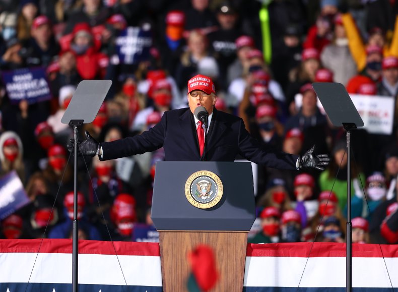 Donald Trump campaigning in Michigan before election