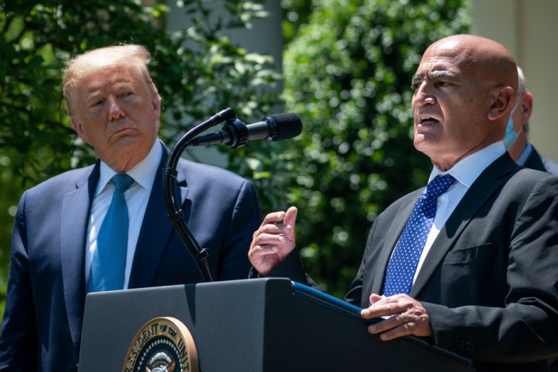 Moncef Slaoui and Donald Trump