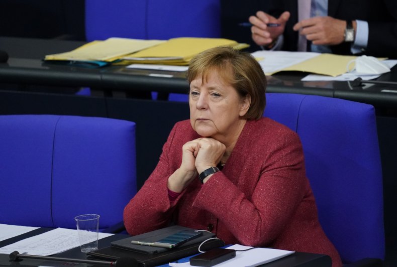 German Chancellor Angela Merkel at the Bundestag