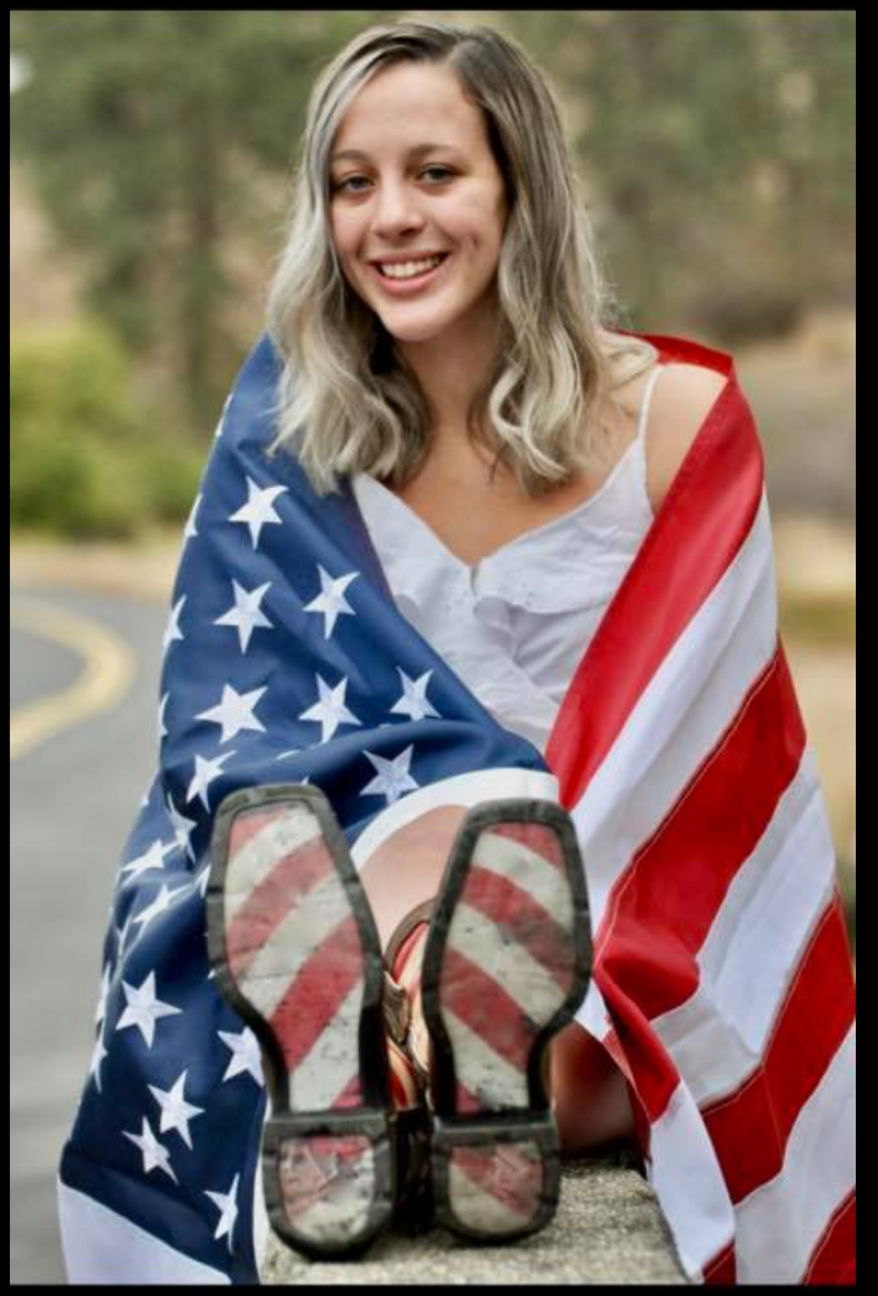 High School Senior American Flag Photo