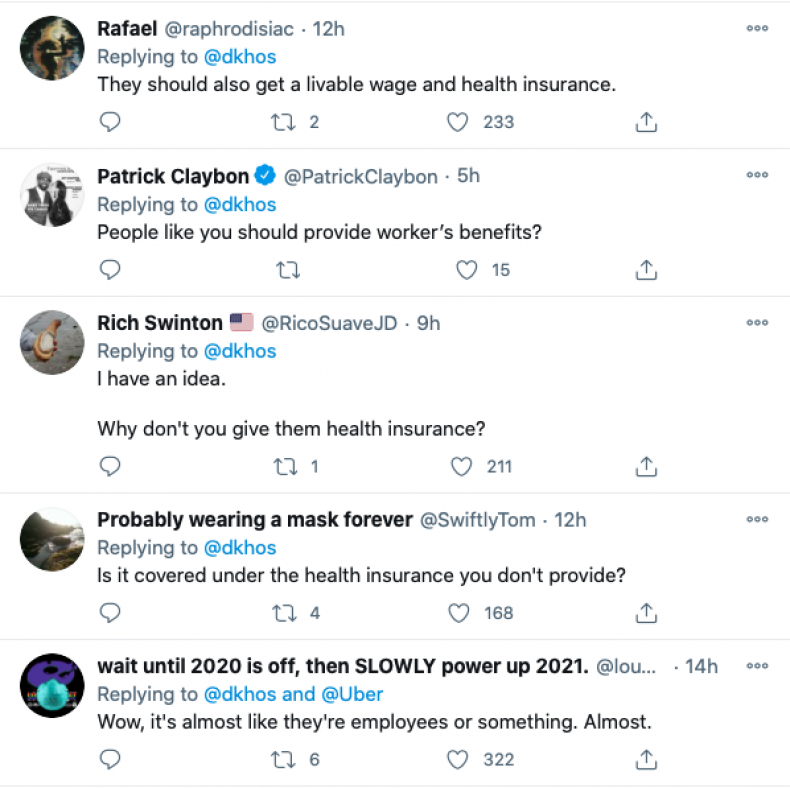 Dara Khosrowshahi Twitter Responses