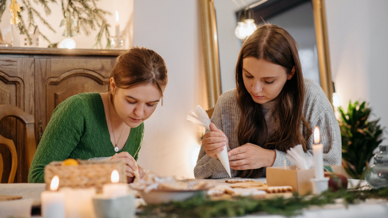 family-baking-together