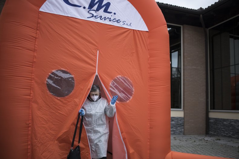 A COVID "Hug Room" in Ivrea, Italy