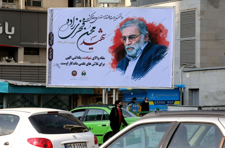 Billboard glorifying Mohsen Fakhrizadeh in Tehran