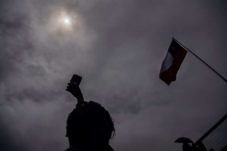 Taking photo of eclipse