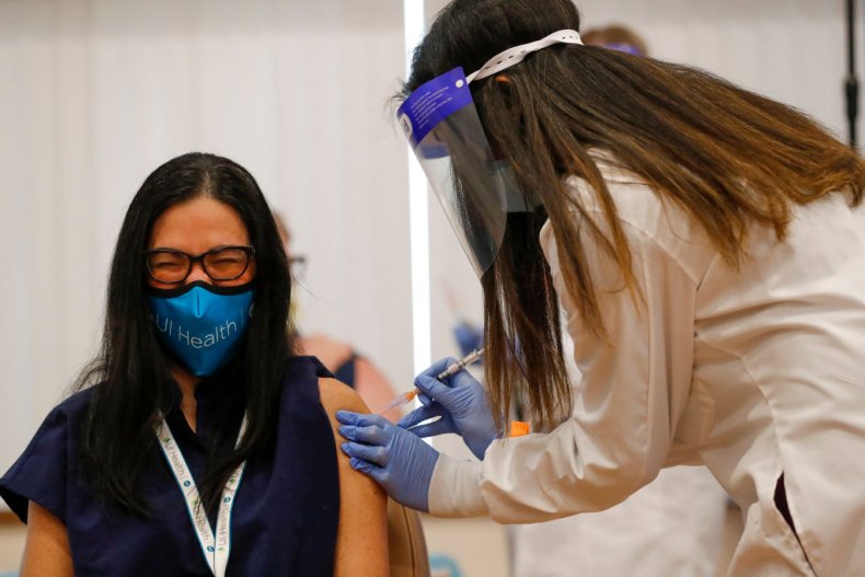 Dr. Marina Del Rios receives COVD vaccine