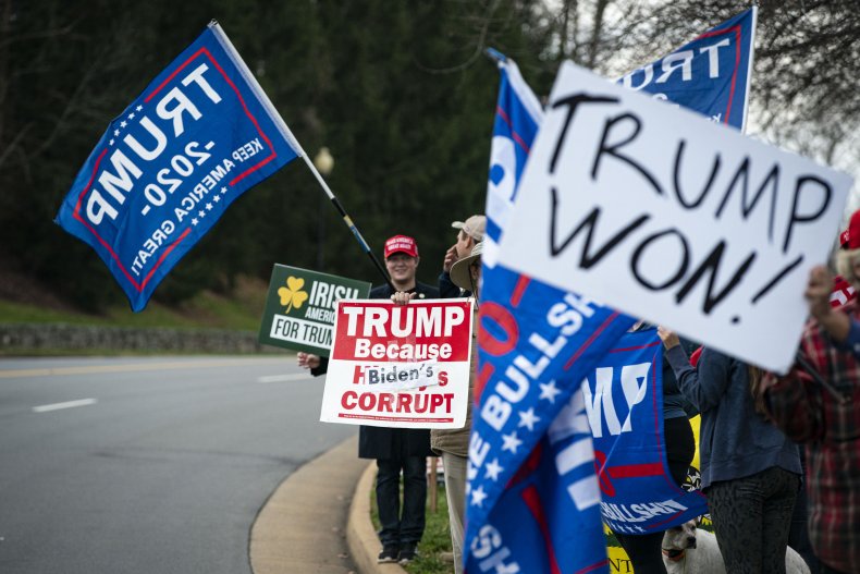  Supporters Gather Outside Trump National Golf Club