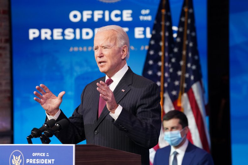 Joe Biden speaks in from of Buttgieg