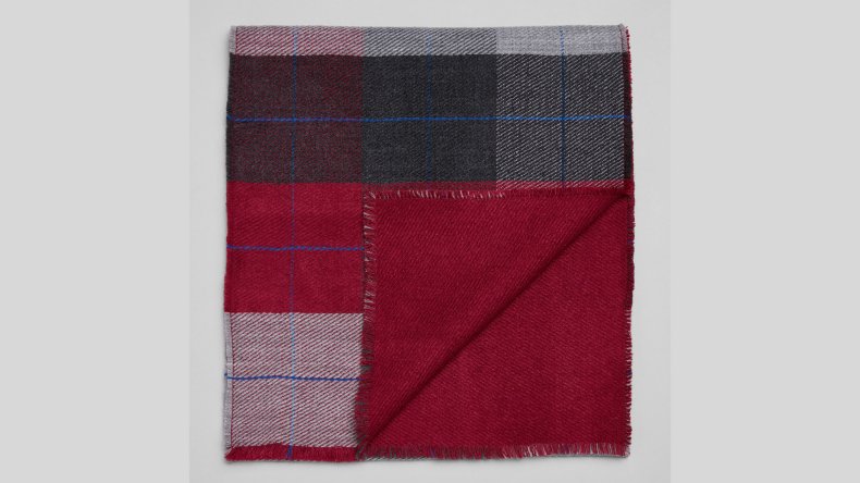Jos A Bank Double-Faced Plaid Scarf