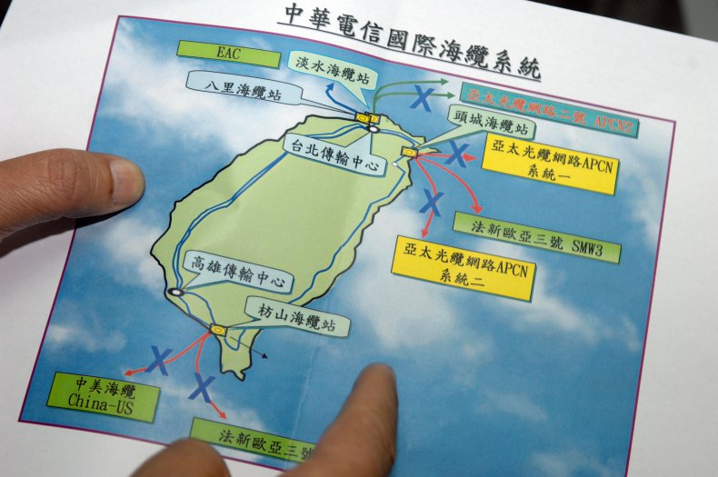 Taiwan undersea cables China spy information Pacific