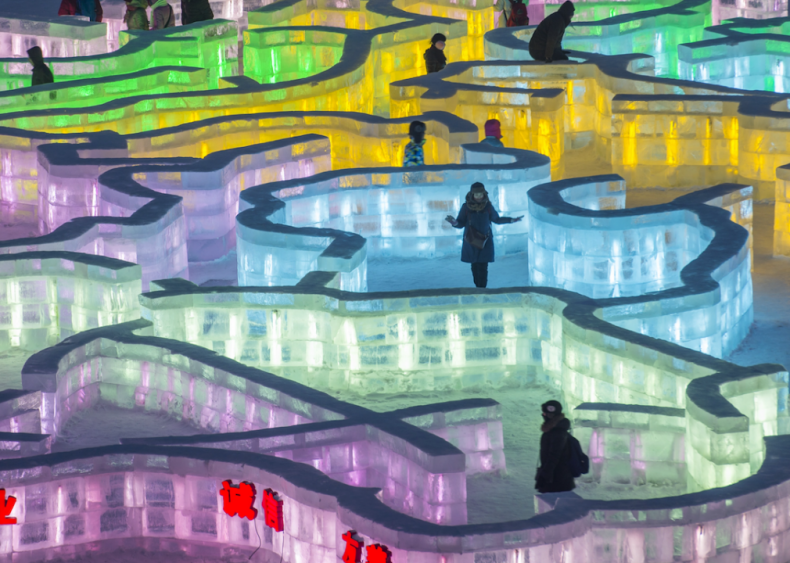 Ice maze at the Harbin International Ice and Snow Festival