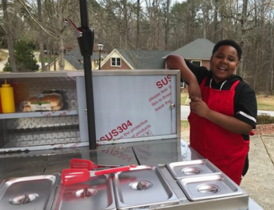 Hot Dogs, Young entrepreneur, young Black man Hot Dogs, Young entrepreneur, young Black man