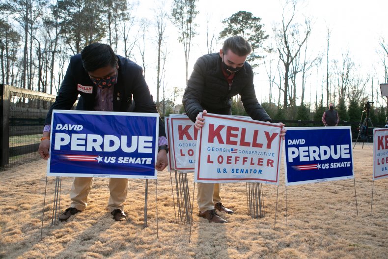 Republican Georgia Senate Candidates Perdue And Loeffler