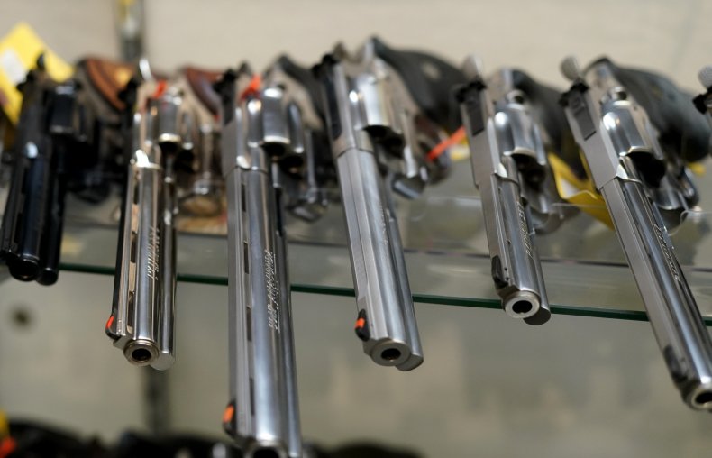 US-HEALTH-VIRUS-POLITICS-GUNS A display of guns for sale