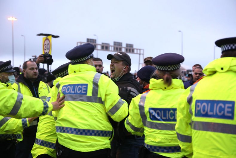 Police and drivers at Port of Dover