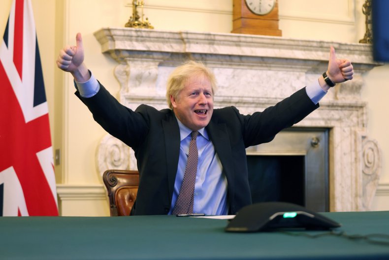 Boris Johnson celebrates Brexit deal